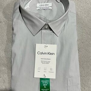 Calvin Klein Tech Active Stretch Gray Dress Shirt